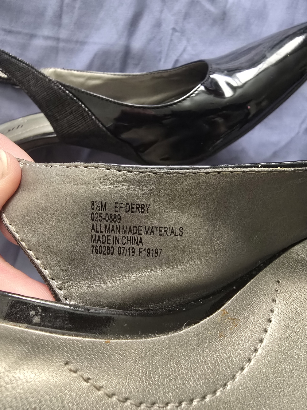 East 5th Black Pointed-Toe Slingback Heels - Picture 2 of 4
